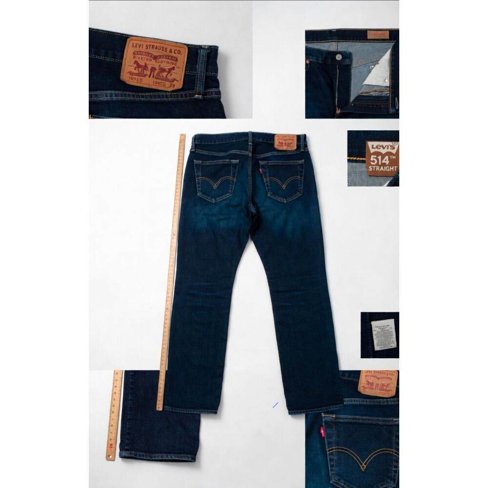 Levi's 514 Straight Dark Wash Jeans 29x29 (18 Reg) Like New Red Tab Levi Strauss